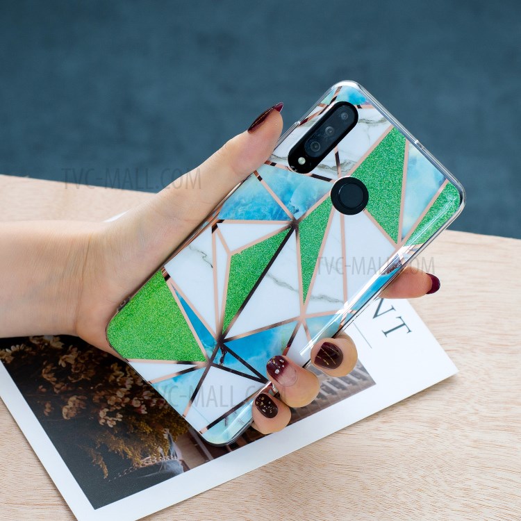 Electroplating IMD TPU Cover Case for Huawei P30 Lite / P30 Lite New Edition / Nova 4e - Style G-3