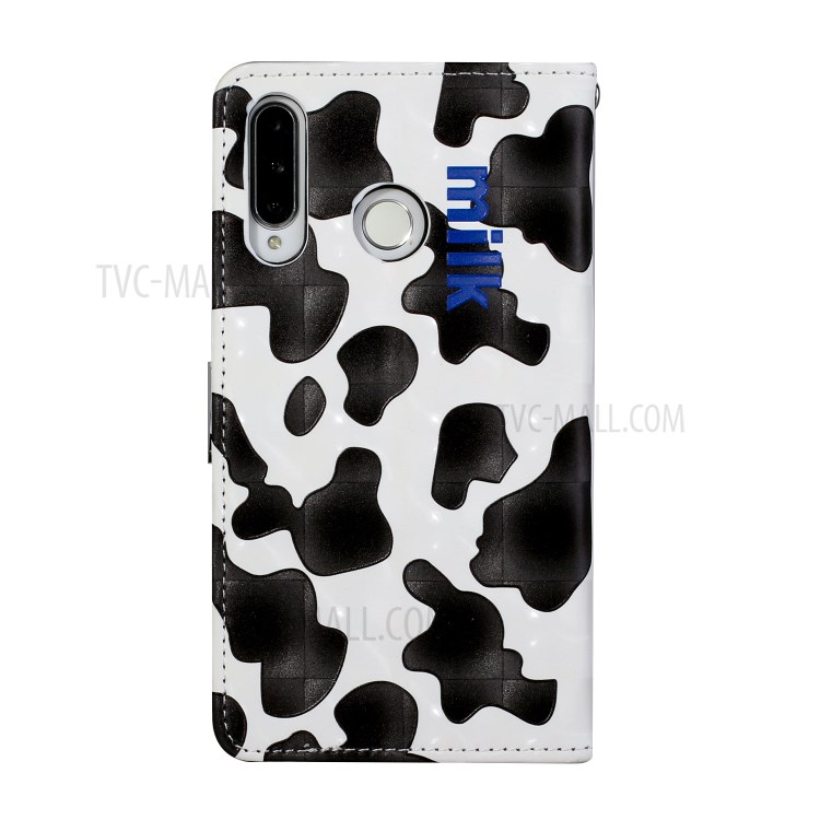 Pattern Printing Leather Case Wallet Cover with Hanging Strap for Huawei P30 Lite / P30 Pro New Edition / Nova 4e - Black/White-4