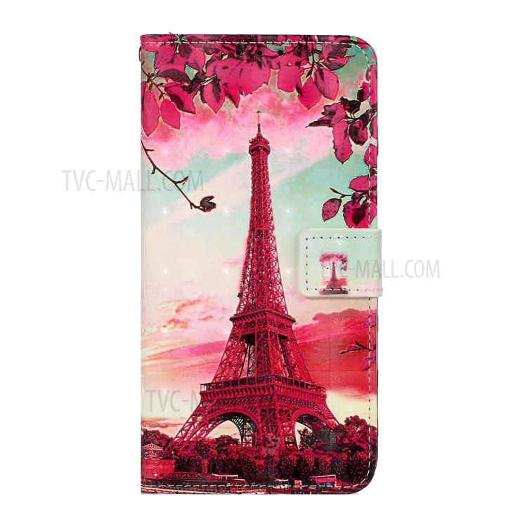 Pattern Printing Leather Case Wallet Cover with Hanging Strap for Huawei P30 Lite / P30 Pro New Edition / Nova 4e - Tower-3