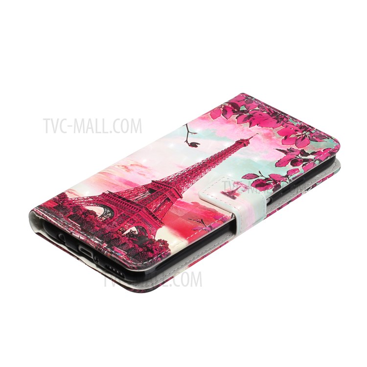 Pattern Printing Leather Case Wallet Cover with Hanging Strap for Huawei P30 Lite / P30 Pro New Edition / Nova 4e - Tower-6