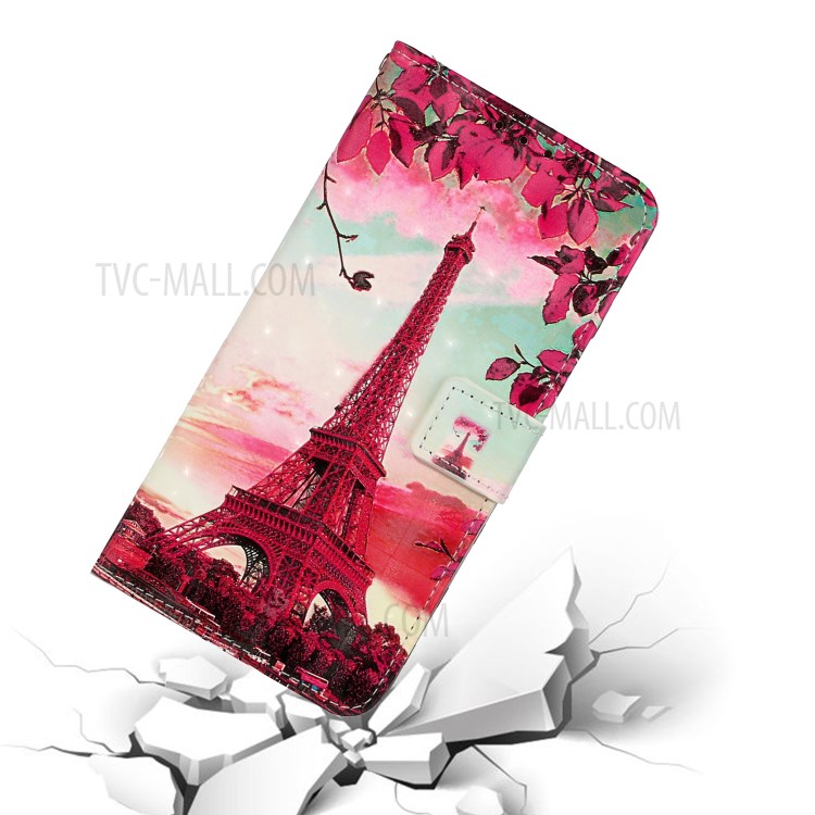 Pattern Printing Leather Case Wallet Cover with Hanging Strap for Huawei P30 Lite / P30 Pro New Edition / Nova 4e - Tower-7