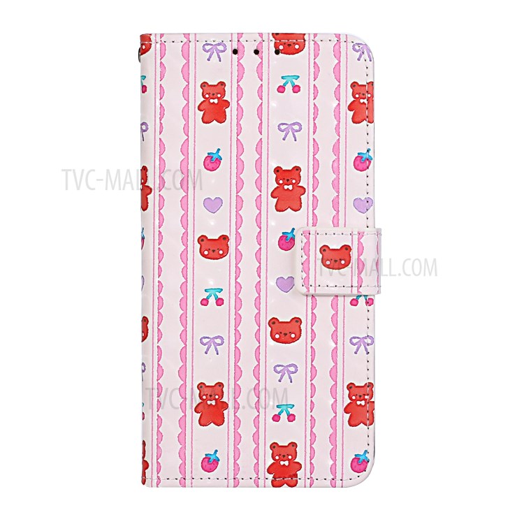 Pattern Printing Leather Case Wallet Cover with Hanging Strap for Huawei P30 Lite / P30 Pro New Edition / Nova 4e - Bear-3