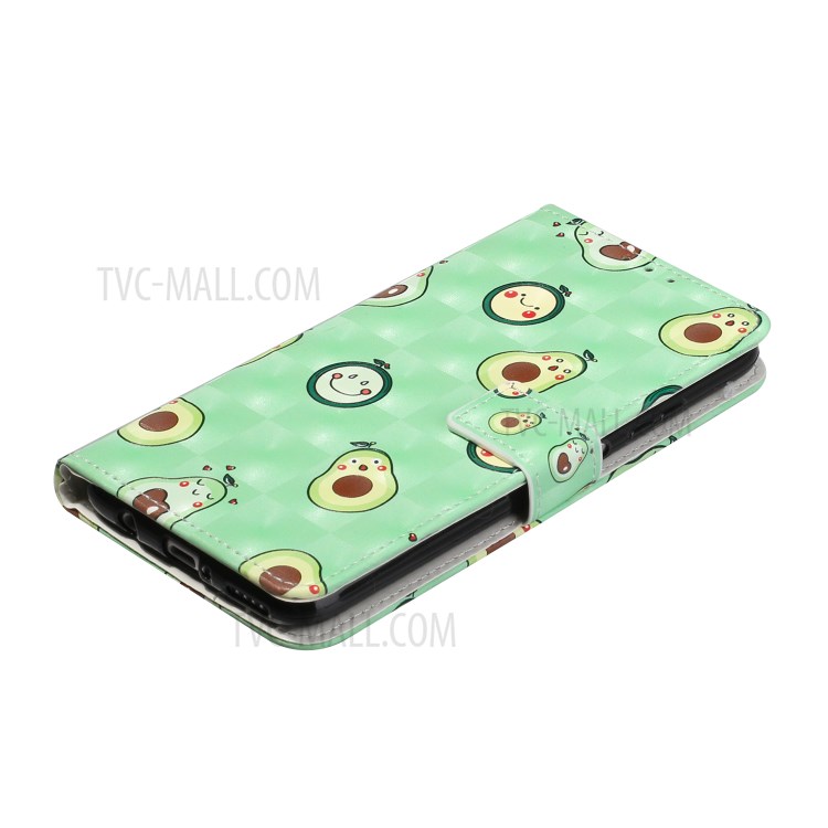 Pattern Printing Leather Case Wallet Cover with Hanging Strap for Huawei P30 Lite / P30 Pro New Edition / Nova 4e - Avocado-6