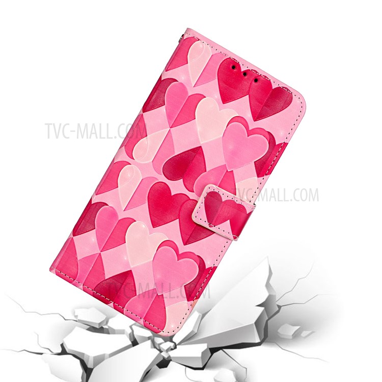 Pattern Printing Leather Case Wallet Cover with Hanging Strap for Huawei P30 Lite / P30 Pro New Edition / Nova 4e - Hearts-7