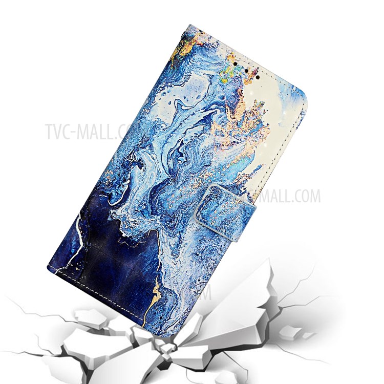 Pattern Printing Leather Case Wallet Cover with Hanging Strap for Huawei P30 Lite / P30 Pro New Edition / Nova 4e - Marbling-7