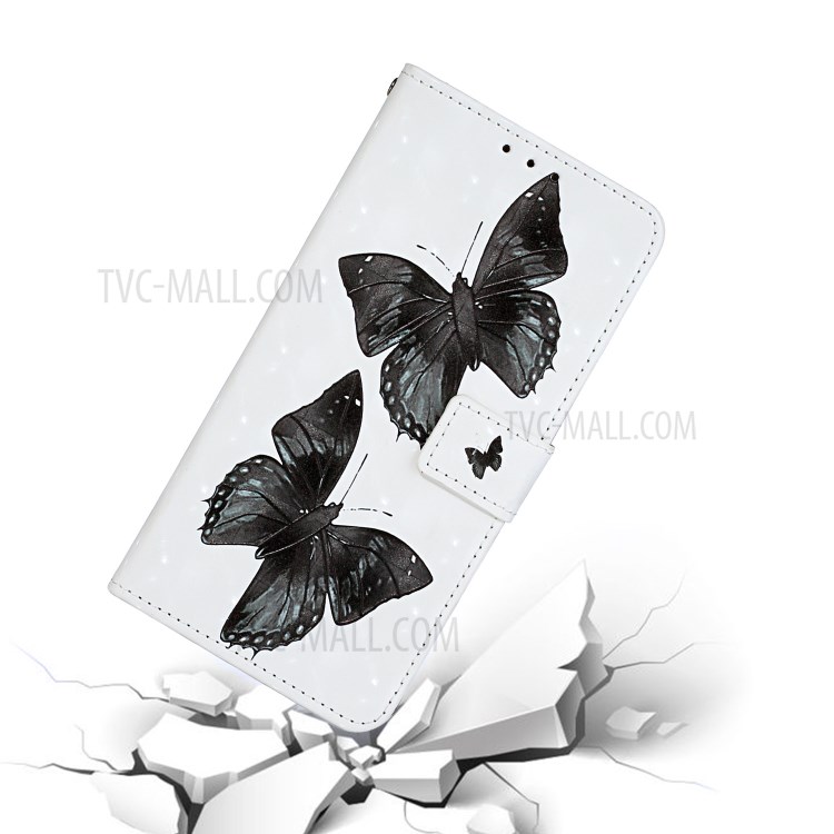 Musterdruck Ledertasche Brieftasche Abdeckung Mit Hängendem Riemen Für Huawei P30 Lite / P30 Pro New Edition / Nova 4E. - Schmetterling-7