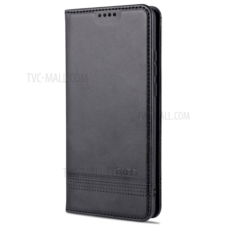 AZNS Magnetic Absorbed Leather Card Holder for Huawei Mate 40 Pro Mobile Phone Cover - Black-2