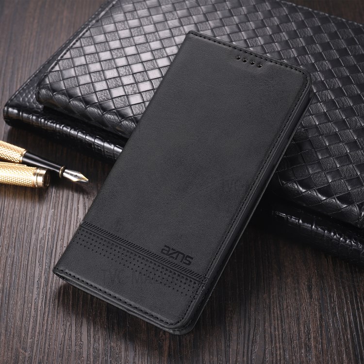 AZNS Magnetic Absorbed Leather Card Holder for Huawei Mate 40 Pro Mobile Phone Cover - Black-5