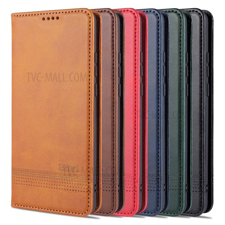 AZNS Magnetic Absorbed Leather Card Holder for Huawei Mate 40 Pro Mobile Phone Cover - Black-6
