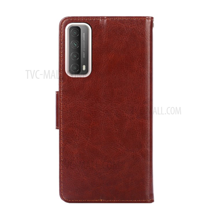 Crazy Horse Texture Leather with Wallet Smartphone Shell for Huawei P smart 2021/Y7a - Brown-2