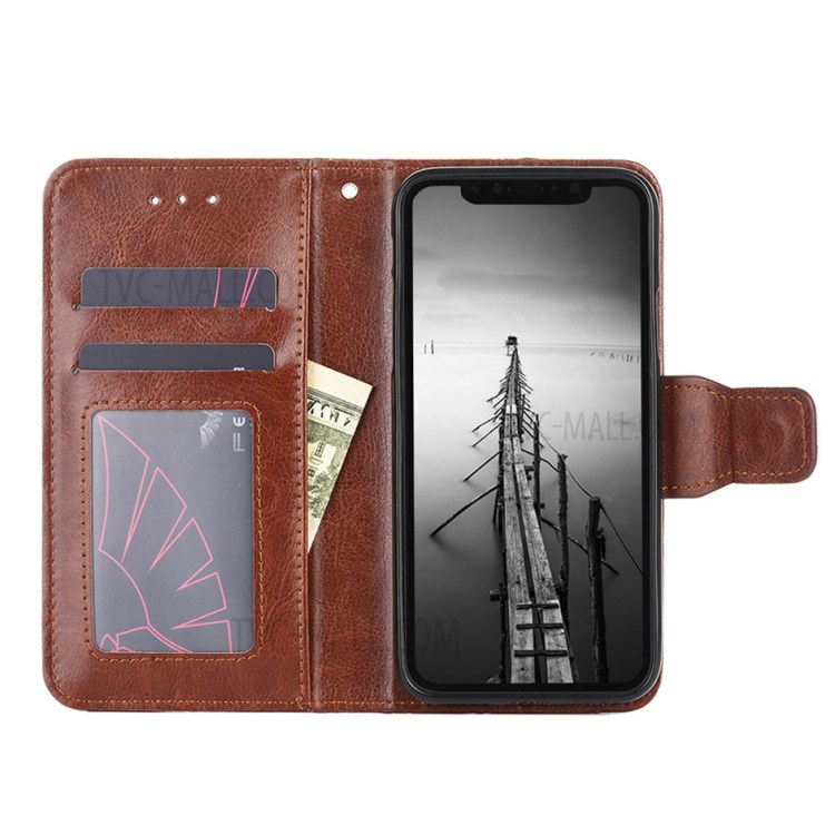Crazy Horse Texture Leather with Wallet Smartphone Shell for Huawei P smart 2021/Y7a - Brown-3