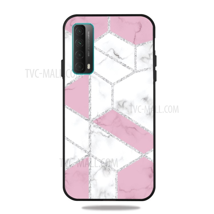Matte Black TPU for Huawei P smart 2021/Y7a Unique Marble Texture Case - Style C-1