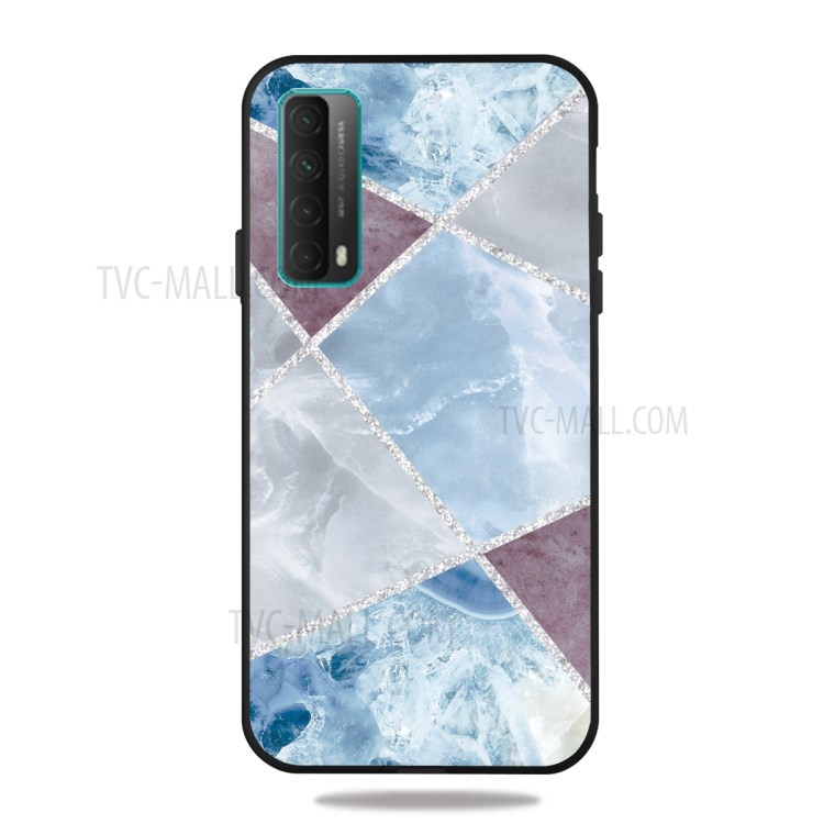Matte Black TPU for Huawei P smart 2021/Y7a Unique Marble Texture Case - Style E-1