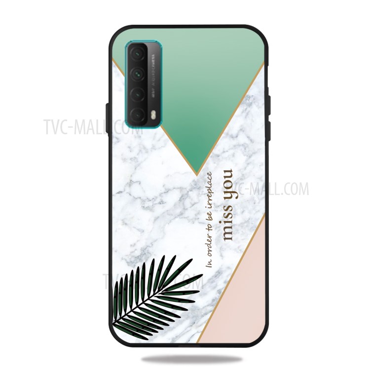 Matte Black TPU for Huawei P smart 2021/Y7a Unique Marble Texture Case - Style G-1