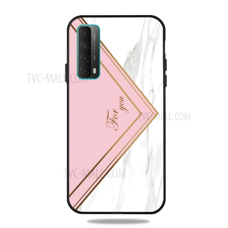 Matte Black TPU for Huawei P smart 2021/Y7a Unique Marble Texture Case - Style I-1