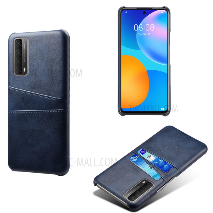 KSQ PC + PU Leather Coated Case with Dual-Card Slots for Huawei P smart 2021 / Y7a - Blue-1