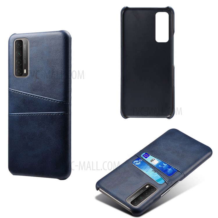 KSQ PC + PU Leather Coated Case with Dual-Card Slots for Huawei P smart 2021 / Y7a - Blue-2