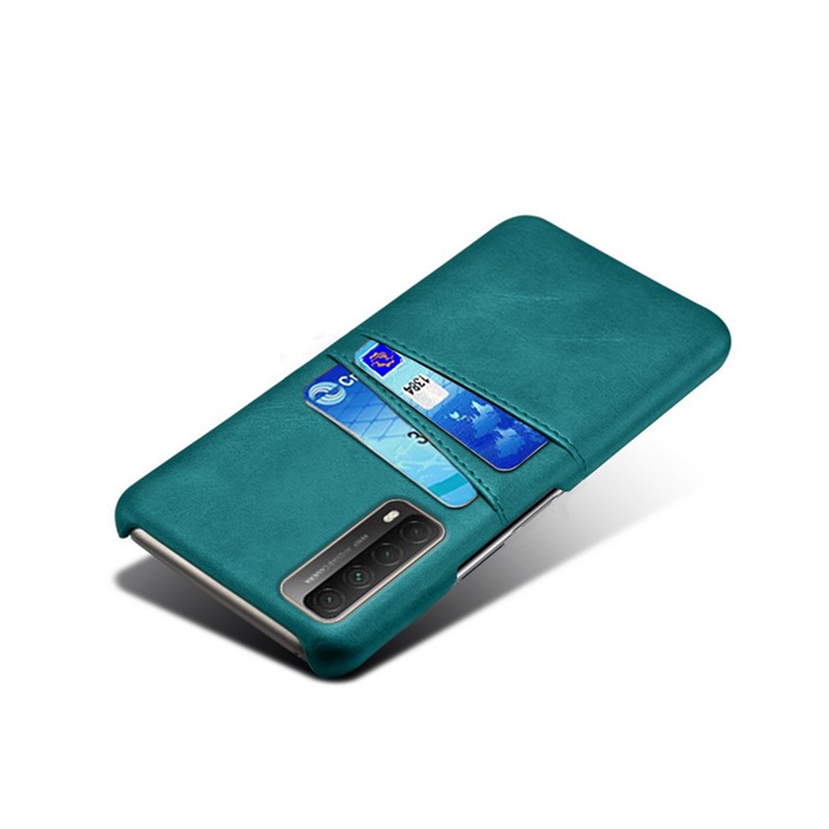 KSQ PC + PU Leather Coated Case with Dual-Card Slots for Huawei P smart 2021 / Y7a - Green-4