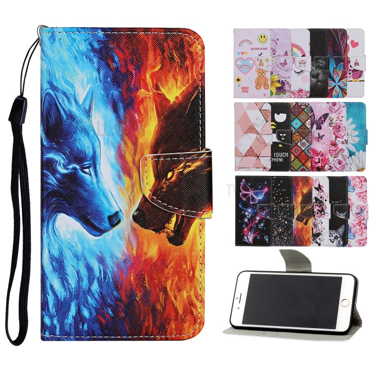 Pattern Printing PU Leather Case for Huawei P smart 2021/Y7a Wallet Stand Shell - Wolf-6
