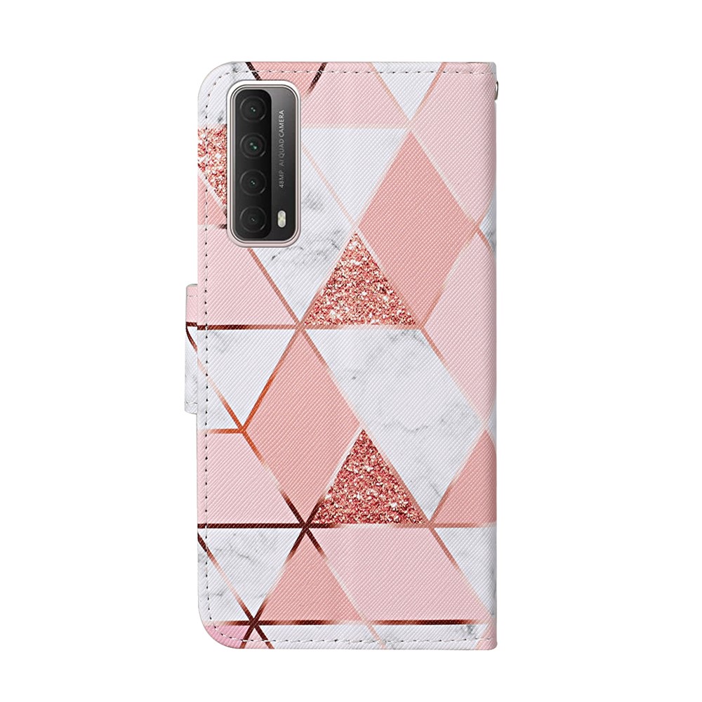 Funda De Cuero PU De Impresión De Patrones Para Huawei P Smart 2021 / Y7A Wallet Stand Shell - Grano De Piedra-2