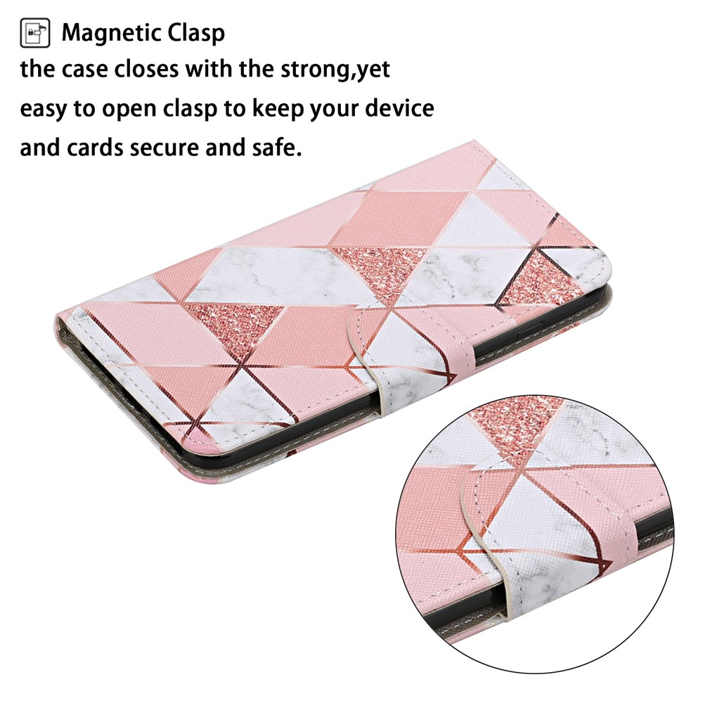 Funda De Cuero PU De Impresión De Patrones Para Huawei P Smart 2021 / Y7A Wallet Stand Shell - Grano De Piedra-3