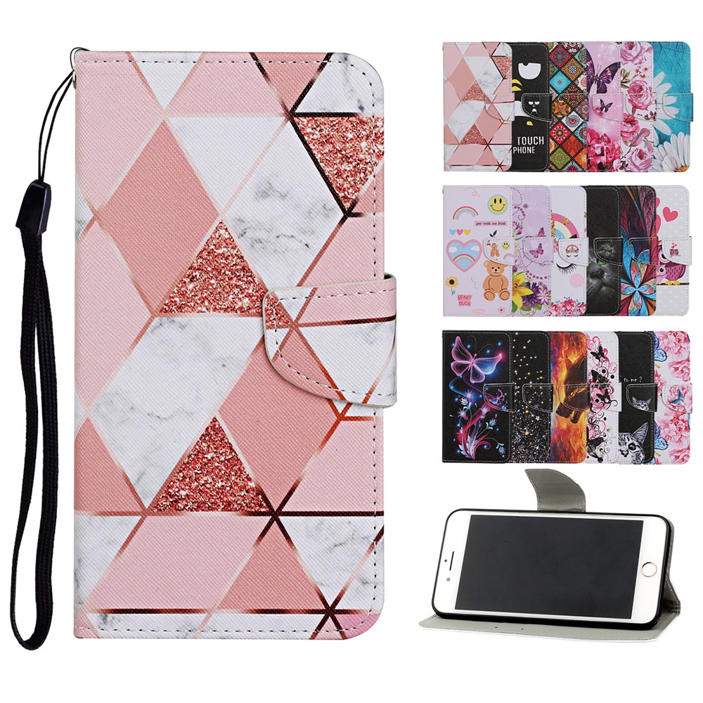 Funda De Cuero PU De Impresión De Patrones Para Huawei P Smart 2021 / Y7A Wallet Stand Shell - Grano De Piedra-6