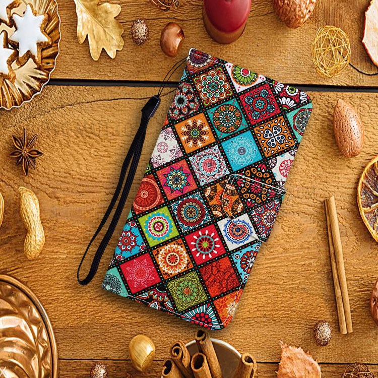 Pattern Printing PU Leather Case for Huawei P smart 2021/Y7a Wallet Stand Shell - Mandala Flower-5