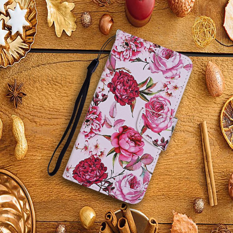 Pattern Printing PU Leather Case for Huawei P smart 2021/Y7a Wallet Stand Shell - Flowers-5
