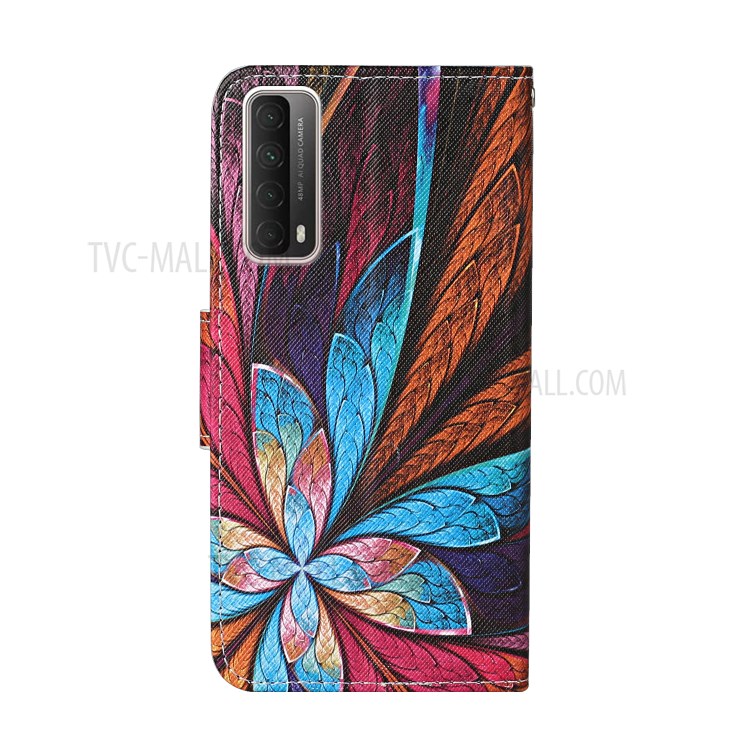 Pattern Printing PU Leather Case for Huawei P smart 2021/Y7a Wallet Stand Shell - Beautiful Pattern-2