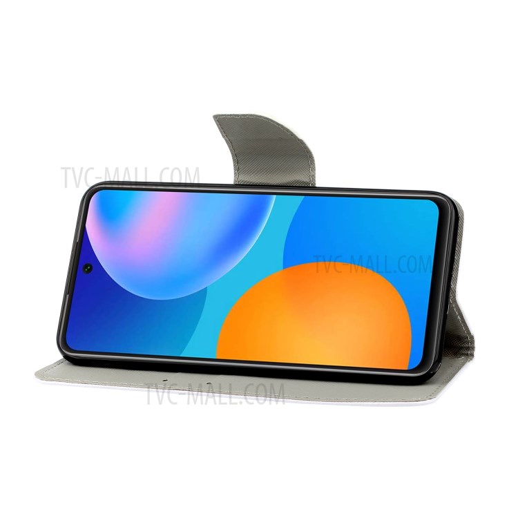 Stylish Patterned PU Leather Case for Huawei P smart 2021/Y7a Wallet Stand Shell - Wolf-5