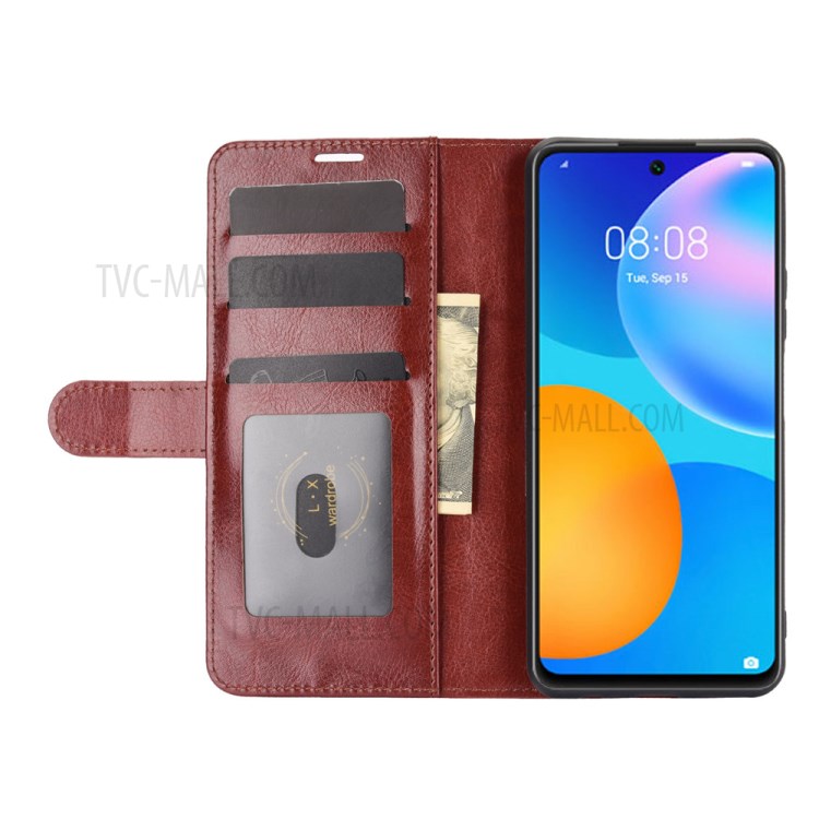 Crazy Horse Texture Leather Wallet Protective Case Shell for Huawei P smart 2021 / Y7a - Brown-5