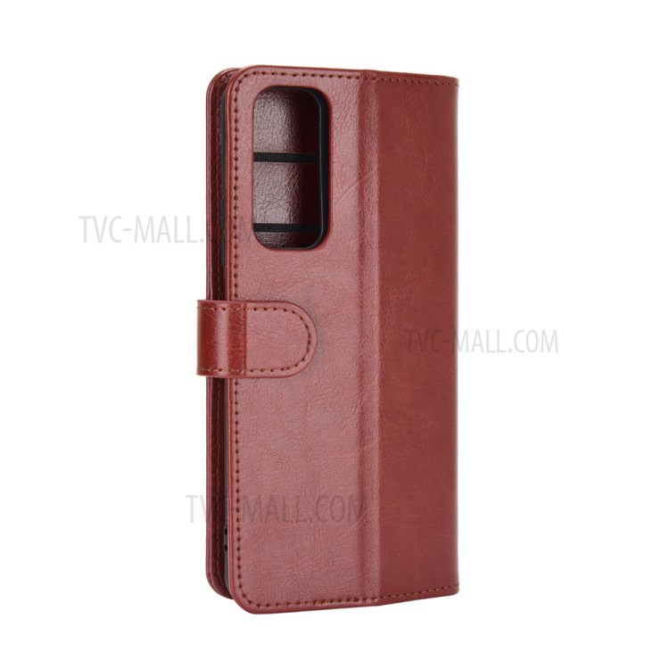Crazy Horse Texture Leather Wallet Protective Case Shell for Huawei P smart 2021 / Y7a - Brown-7