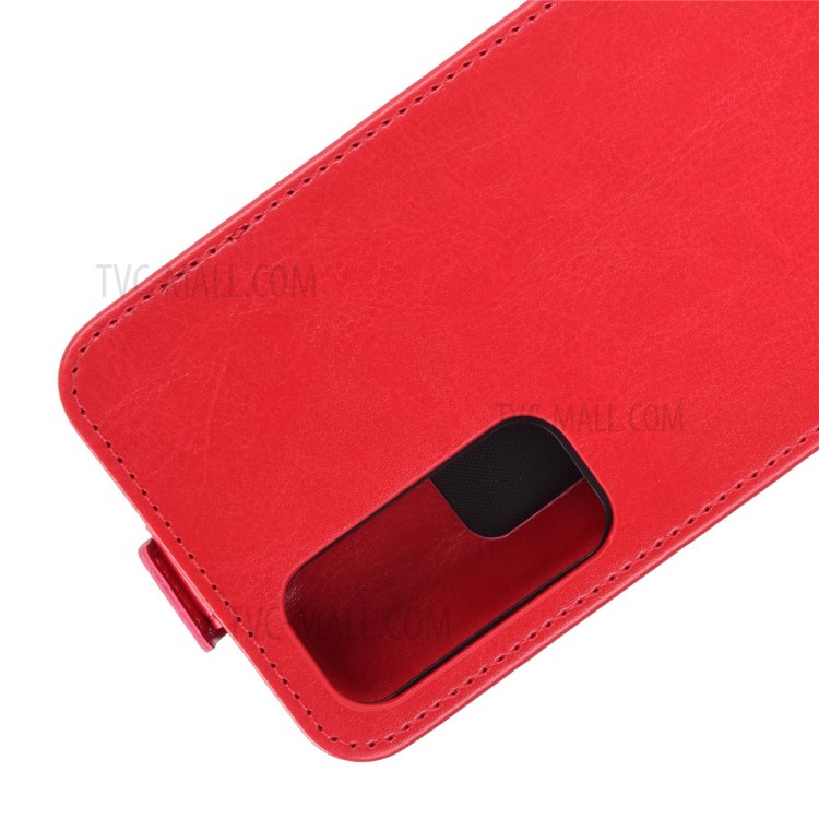 Crazy Horse Vertical Flip Flip Card Holder Leather Case for Huawei P smart 2021 / Y7a - Red-2