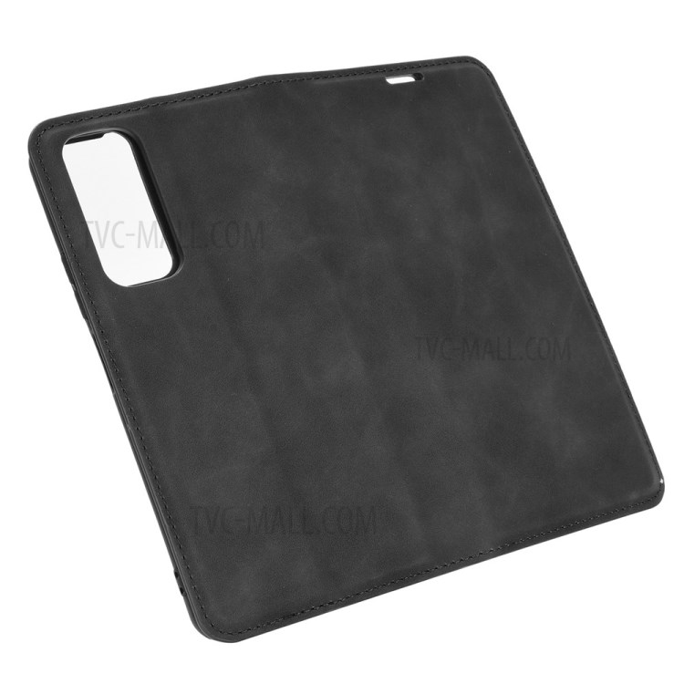 Skin-touch Magnetic Wallet Leather Phone Cover for Huawei P smart 2021 / Y7a - Black-6