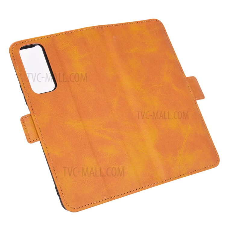 Double Fermoir Magnétique Flip En Cuir Mobile Pour Huawei P Smart 2021 - Jaune-6