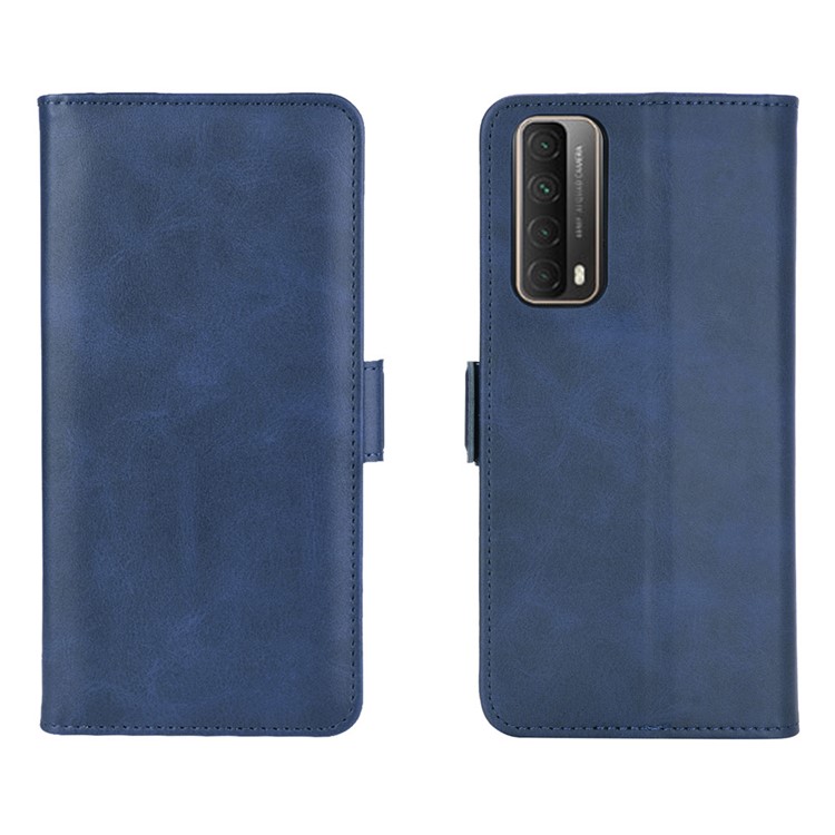 Double Magnetic Clasp Flip Leather Mobile Shell for Huawei P smart 2021 / Y7a - Blue-5