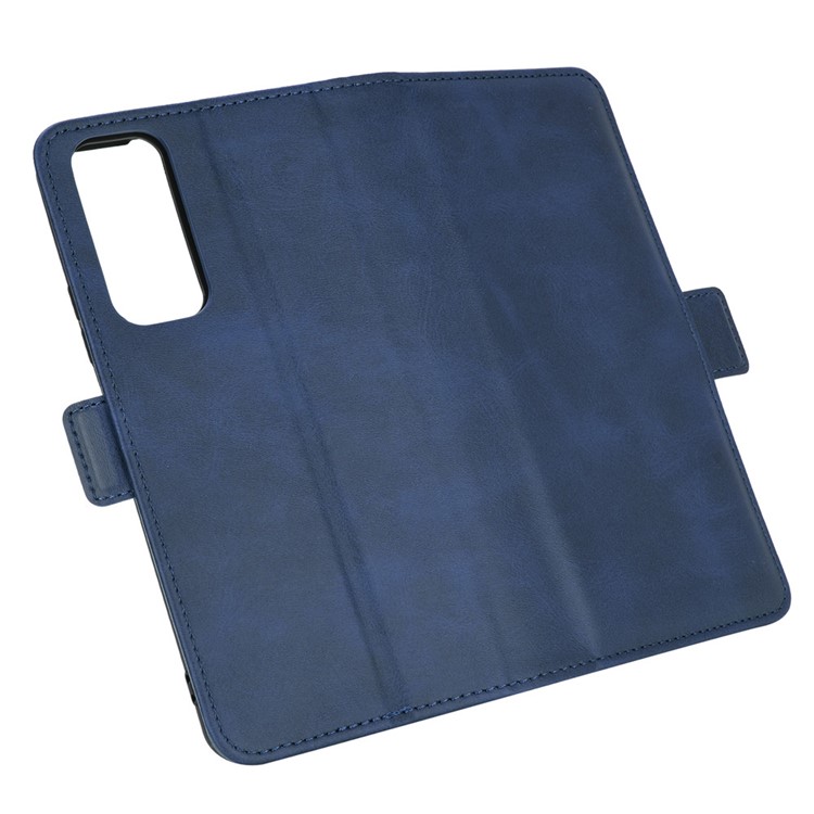 Double Magnetic Clasp Flip Leather Mobile Shell for Huawei P smart 2021 / Y7a - Blue-6