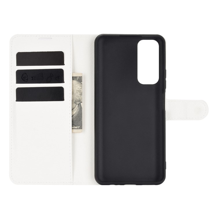 Litchi Texture Wallet Stand Leather Protective Shell for Huawei P smart 2021 / Y7a - White-2