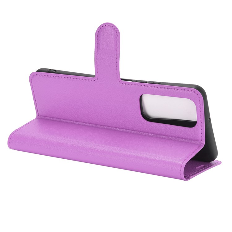 Litchi Texture Wallet Stand Leather Protective Shell for Huawei P smart 2021 / Y7a - Purple-4