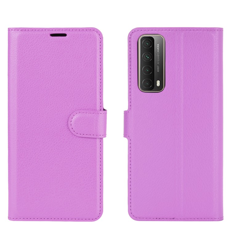 Litchi Texture Wallet Stand Leather Protective Shell for Huawei P smart 2021 / Y7a - Purple-5