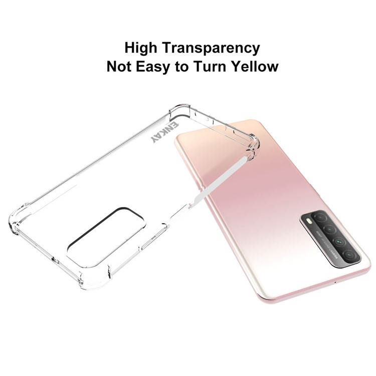 ENKAY HAT PRINCE Frosted Anti-slip Cover Shockproof Clear TPU Case for Huawei P smart 2021 / Y7a-2