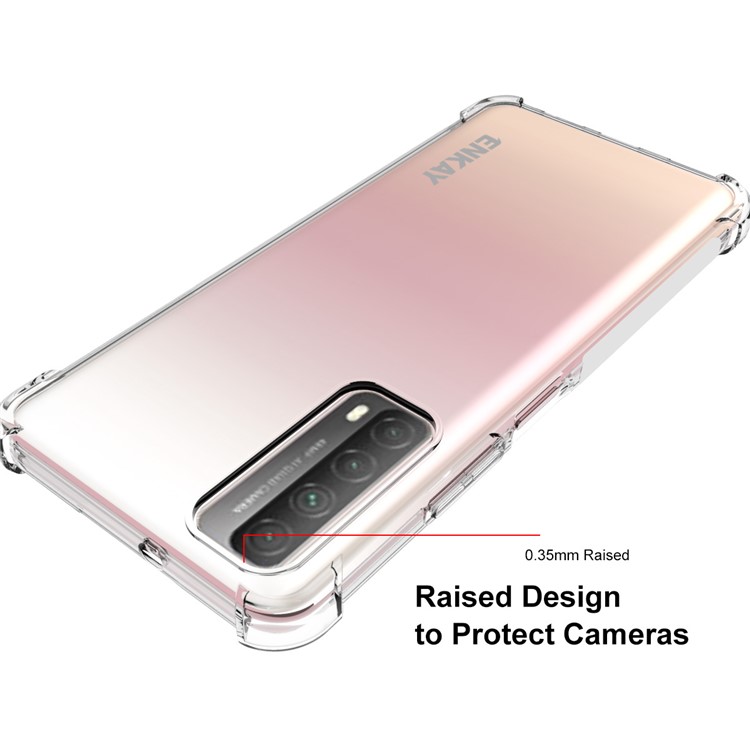 Enkay Hat-Prince Frosted Blosted Anti-Slip Cubierta A Prueba De Golpes Clear TPU Case Para Huawei P Smart 2021-4