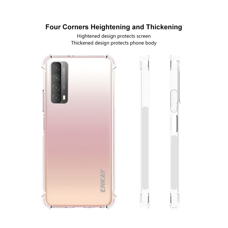 ENKAY HAT PRINCE Frosted Anti-slip Cover Shockproof Clear TPU Case for Huawei P smart 2021 / Y7a-5