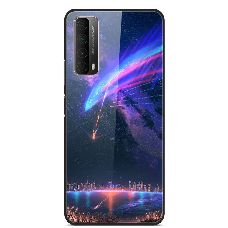 Pattern Printing Glass + TPU + PC Protective Casing Cover for Huawei P Smart 2021 / Huawei Y7a - City-1