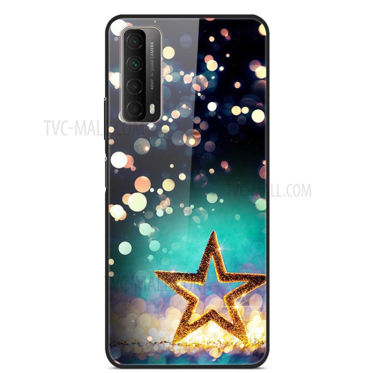 Fancy Style Printing Glass + PC + TPU Cover for Huawei P smart 2021 / Y7a - Star-1