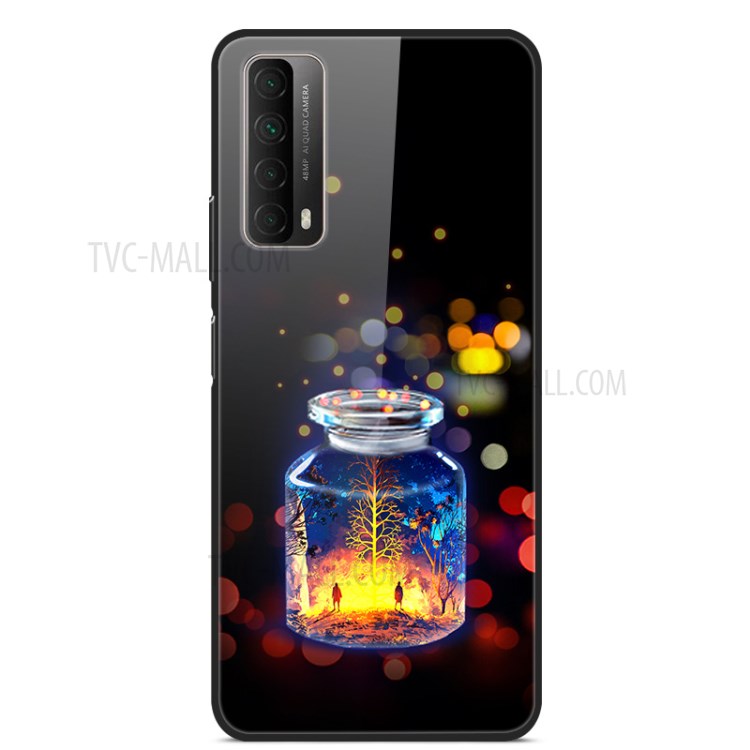 Fancy Style Printing Glass + PC + TPU Cover for Huawei P smart 2021 / Y7a - Wishing Bottle-1