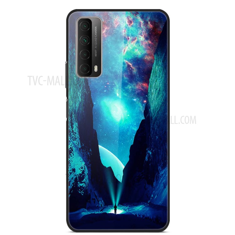 Fancy Style Printing Glass + PC + TPU Cover for Huawei P smart 2021 / Y7a - Starry Sky-1