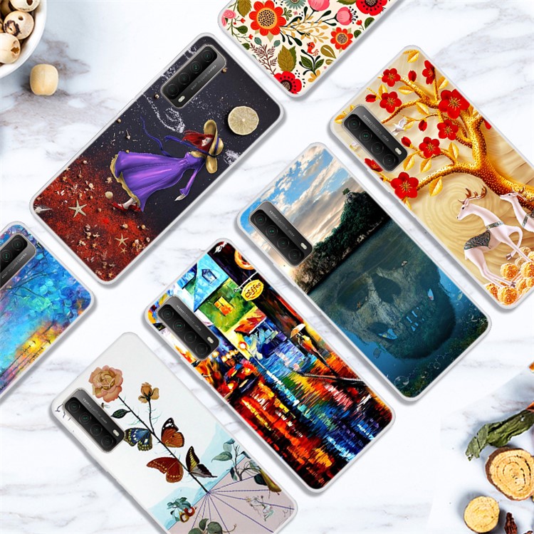 Pattern Printing TPU Phone Soft Case for Huawei P Smart 2021 / Y7a - Beautiful Flower-4