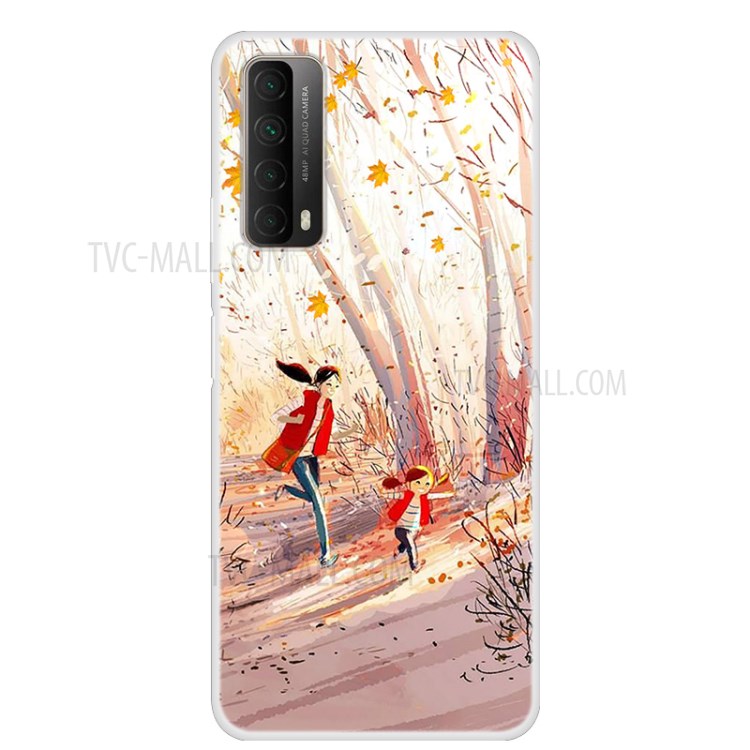 Pattern Printing TPU Phone Soft Case for Huawei P Smart 2021 / Y7a - Mom and Daughter-1