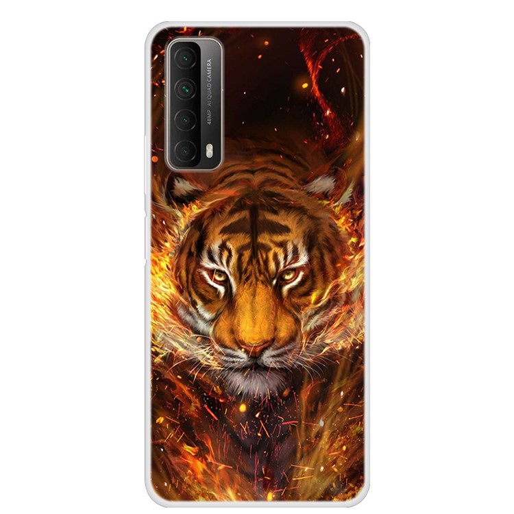 Pattern Printing TPU Phone Soft Case for Huawei P Smart 2021 / Y7a - Tiger-1